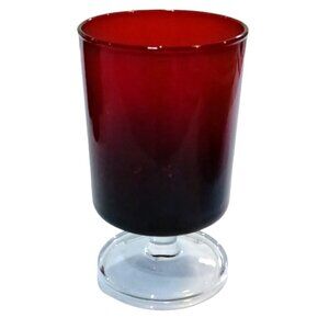 Vintage Cristal D'Arques Set of 6 Ruby Red Stemmed Cavalier Wine Goblets Glasses
